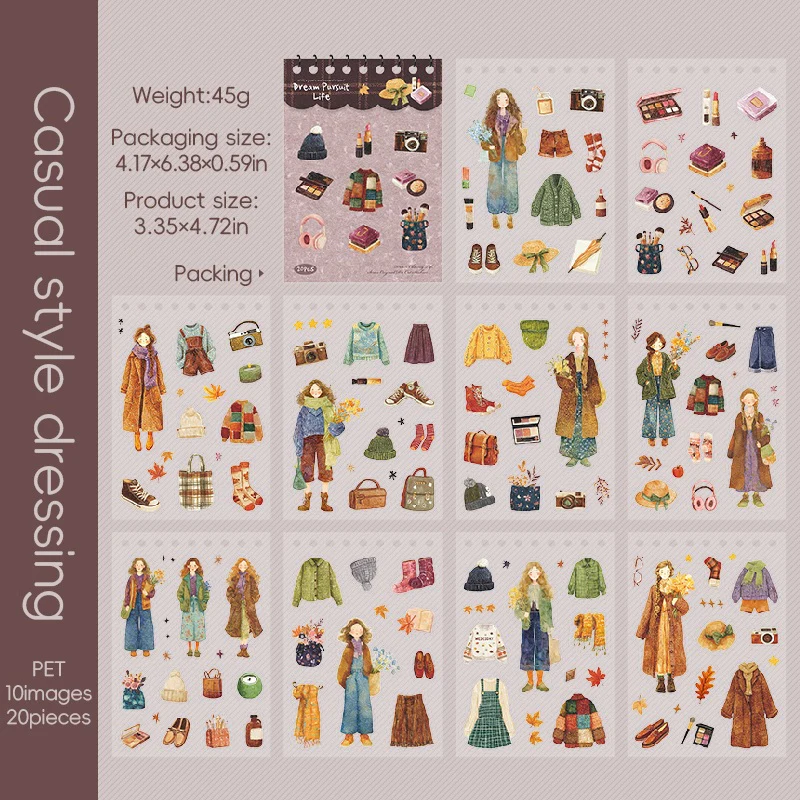 Chasing the Ordinary Series PET Sticker Book 20PCS - Image 41