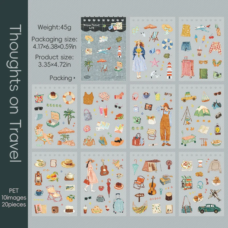 Chasing the Ordinary Series PET Sticker Book 20PCS - Image 42
