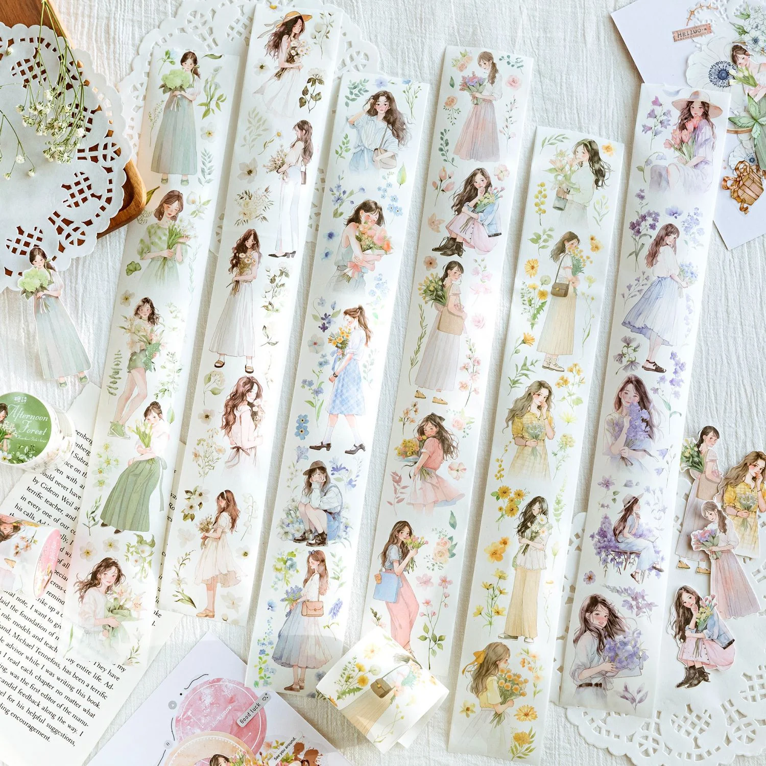 Light Vintage Figure Flower Tape-TAHARA - Image 12