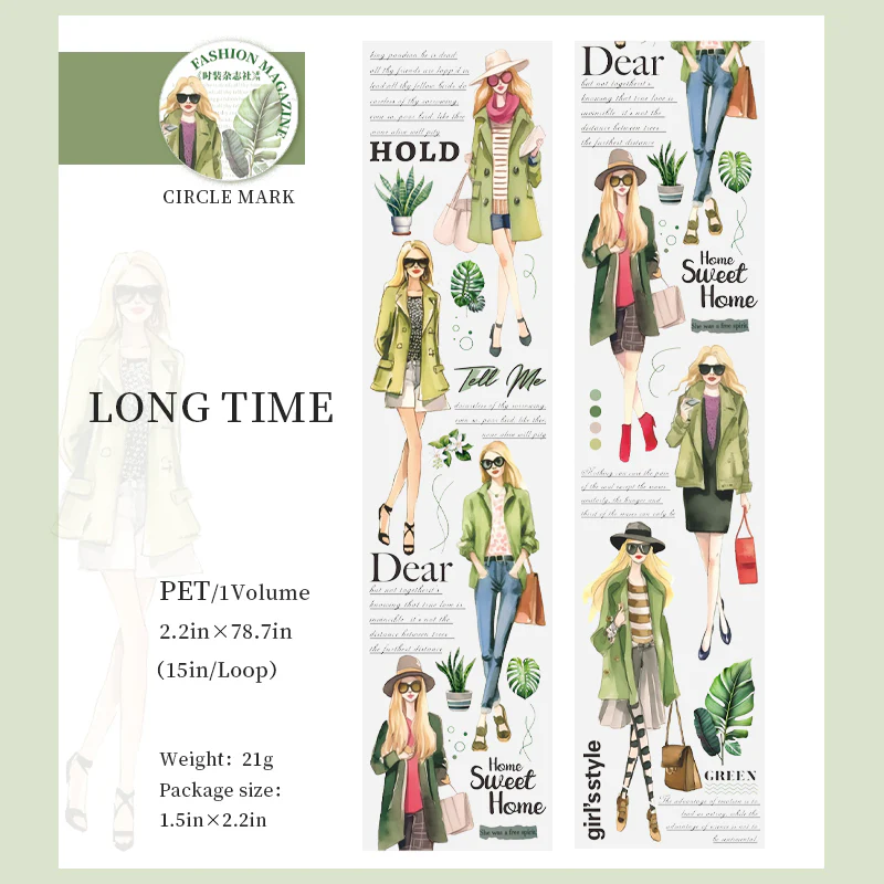 Fashion Magazine Characters PET Tape-TAHARA - Image 10