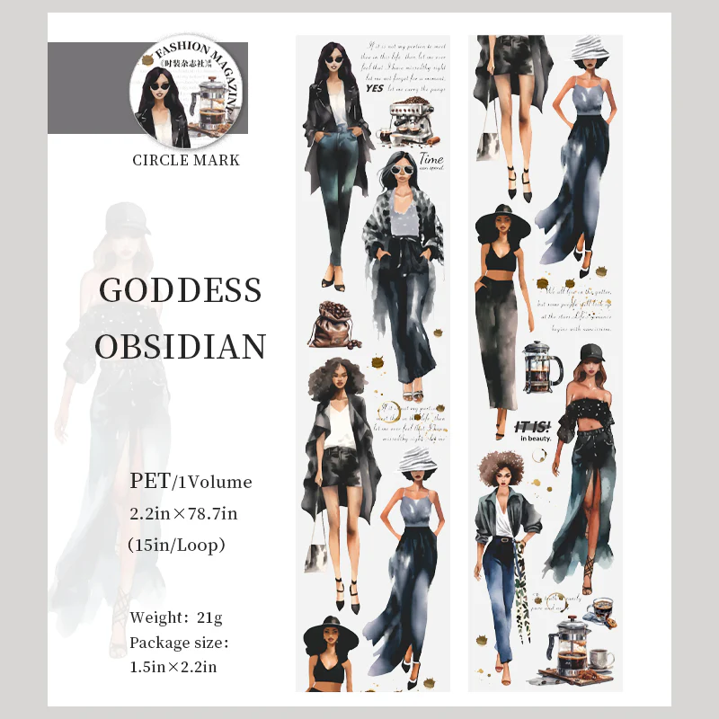 Fashion Magazine Characters PET Tape-TAHARA - Image 9