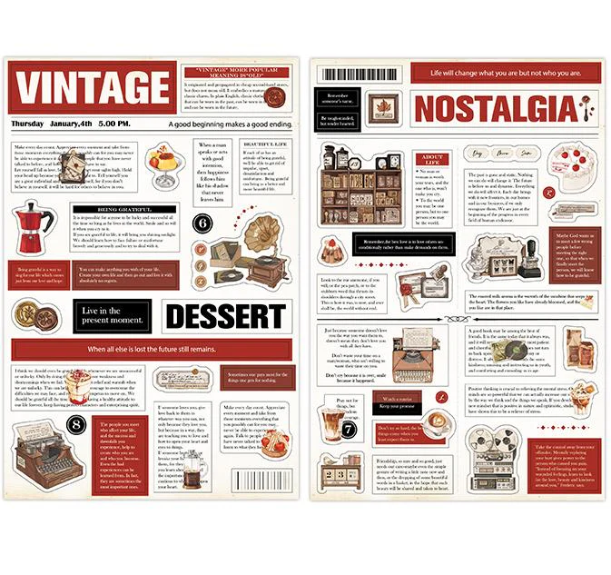 Life Newspaper Clipping Series Vintage Cut Film Hand Account Sticker-TAHARA - Image 9