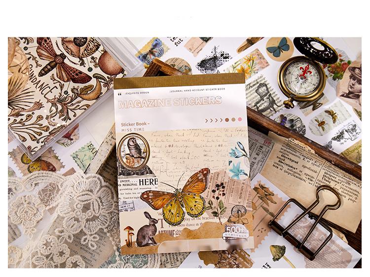 Vintage Butterfly Flower Hand Account Sticker Book-TAHARA - Image 4