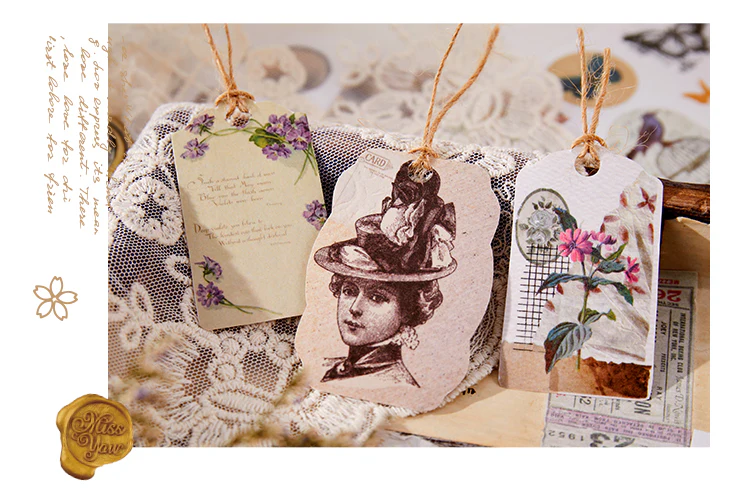 Vintage Butterfly Flower Hand Account Sticker Book-TAHARA - Image 5