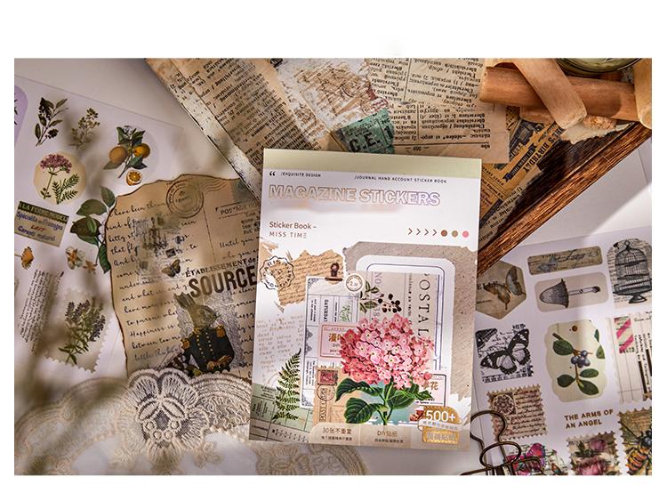 Vintage Butterfly Flower Hand Account Sticker Book-TAHARA - Image 6