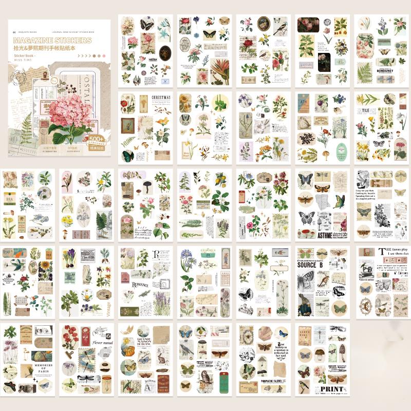 Vintage Butterfly Flower Hand Account Sticker Book-TAHARA - Image 8